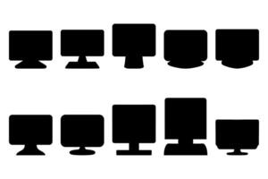 Simple computer monitor illustration set design vector