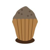 Cup cake icon. Flat style food vector