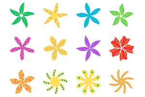 Flower icon set. Botanical floral design vector