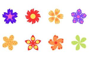 Flower icon set. Botanical floral design vector