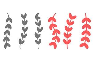 Flower vine icon set. Botanical decoration vector