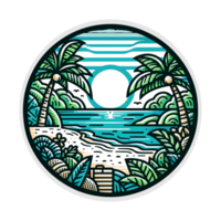 summer beach badge illustration for t shirt or sticker png