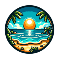 été plage badge illustration pour t chemise ou autocollant png