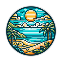 estate spiaggia distintivo illustrazione per t camicia o etichetta png