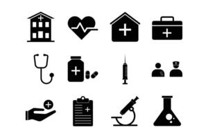 conjunto de colección médico icono diseño modelo vector