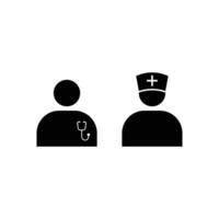 doctor and nurse icon silhouette vector