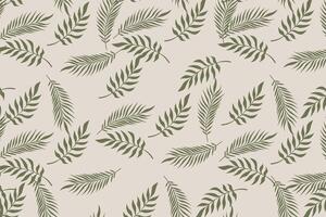 seamless pattern with leaves palm tree summer design template vector