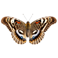 Owl butterfly Caligo memnon large brown wings with prominent owl like eyespots furry body wings png