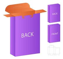 Box packaging die cut template design 3d mockup vector