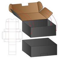 caja de embalaje diseño de plantilla troquelada maqueta 3d vector