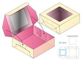 Box packaging die cut template design 3d mockup vector