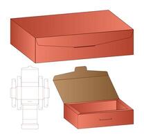 caja de embalaje diseño de plantilla troquelada maqueta 3d vector