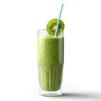 congeladas verde batido nutriente denso e refrescante com espinafre folhas e kiwi fatias caindo png