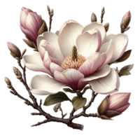 old botanical lotus flowers illustration isolated on transparent background png