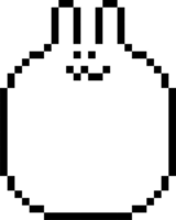 8 bit retro spel dier huisdier konijn pixel tekst doos memo toespraak bubbel ballon, icoon sticker trefwoord ontwerper banier png
