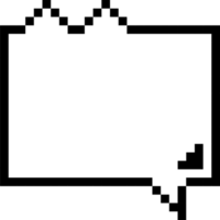 8 bit retrò gioco animale animale domestico gatto pixel testo scatola promemoria discorso bolla Palloncino, icona etichetta parola chiave progettista bandiera png