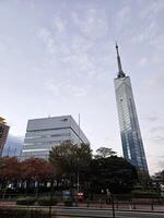 fukuoka, Japón noviembre 14, 2023 fukuoka torre dónde es un famoso punto de referencia de fukuoka. foto