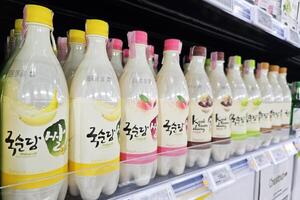 Bangkok, Thailand May 18, 2024 Kook Soon Dang Makgeolli on Shelf. It is famous Korean rice wine. photo