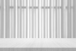 White Wooden Table with Blurred Japanese Partition Background photo