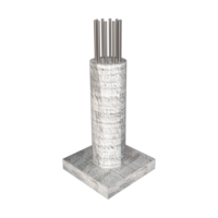 3d rcc colonne rendering, calcestruzzo colonne sotto costruzione. colonna casseforme. asta nel colonne. png