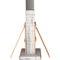 3d RCC columns rendering, concrete columns under construction. column shuttering. rod in columns. png