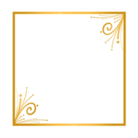 Gold Decorative Square Frame on a Transparent Background png