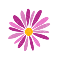 A Simplistic Purple Flower with a Yellow Centre on a Transparent Background png