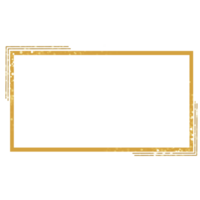 Decorative Sparkly Gold Rectangle Frame on a Transparent Background png