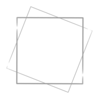 plata cuadrado doble marco en un transparente antecedentes png