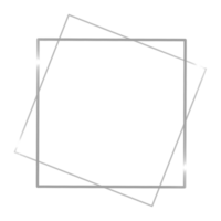 silver- fyrkant dubbel- ram på en transparent bakgrund png