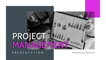 Purple White Minimalist Project Management Presentation template