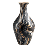 A black and white vase on a transparent background. png