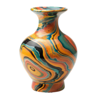 A vase with flowers on it. Against a transparent background. png