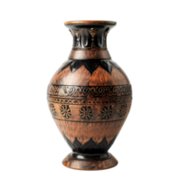 A vase with flowers on it. Against a transparent background. png