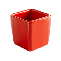 A ceramic cup with a square shape on a transparent background png