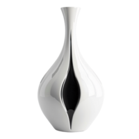 A black and white vase on a transparent background. png