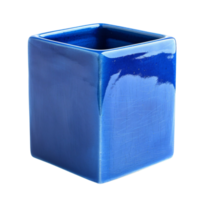 un cerámico taza con un cuadrado forma en un transparente antecedentes png