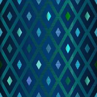 Blue Turquoise Seamless Pattern with Abstract Rhombus Shapes vector