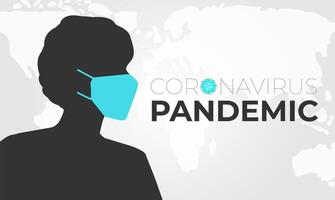 Coronavirus Pandemic Illustration with Woman Wearing Masks vector