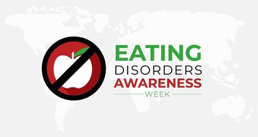 Eating Disorders Awareness Week Illustration with Apple vector