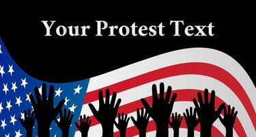 American Protest Background Illustration with Black Hands vector