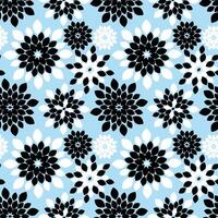 pastel azul y negro floral repetir modelo antecedentes vector