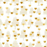 Cake Pattern Design with Hearts vector