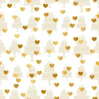 Cake Pattern Design with Hearts vector