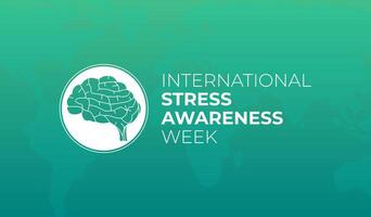 Teal International Stress Awareness Week Background Banner vector