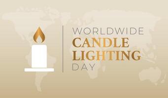 Worldwide Candle Lighting Day Gold Background Illustration vector