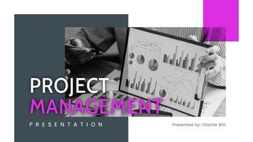 Purple White Minimalist Project Management Presentation template