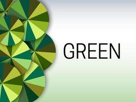 Green Color Background Illustration Banner with Green Shade Color Wheels vector