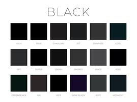 Black Color Shades Swatches vector