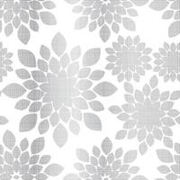 Silver Floral Pattern Design on White Background vector